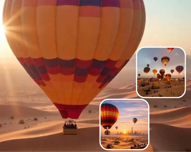 Hot Air Balloon Flight Over Dubai Desert